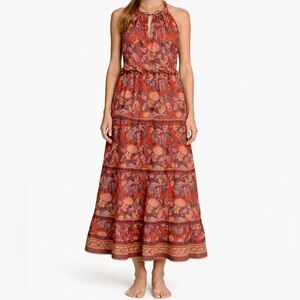 House of Harlow 1960 floral tiered maxi with tie neckline